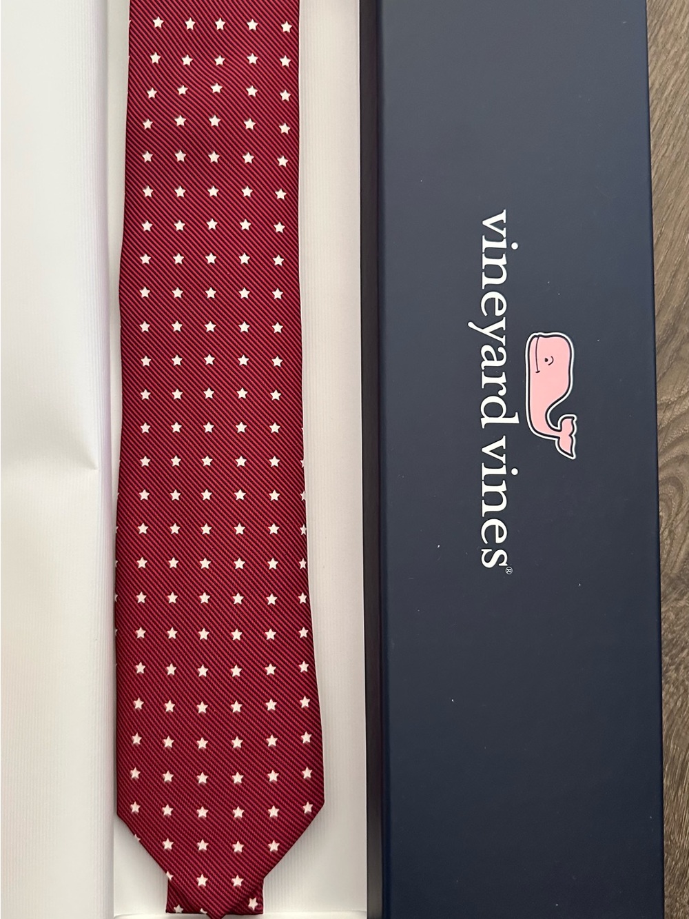Vineyard Vines Stars & Stripes Pattern Silk Tie